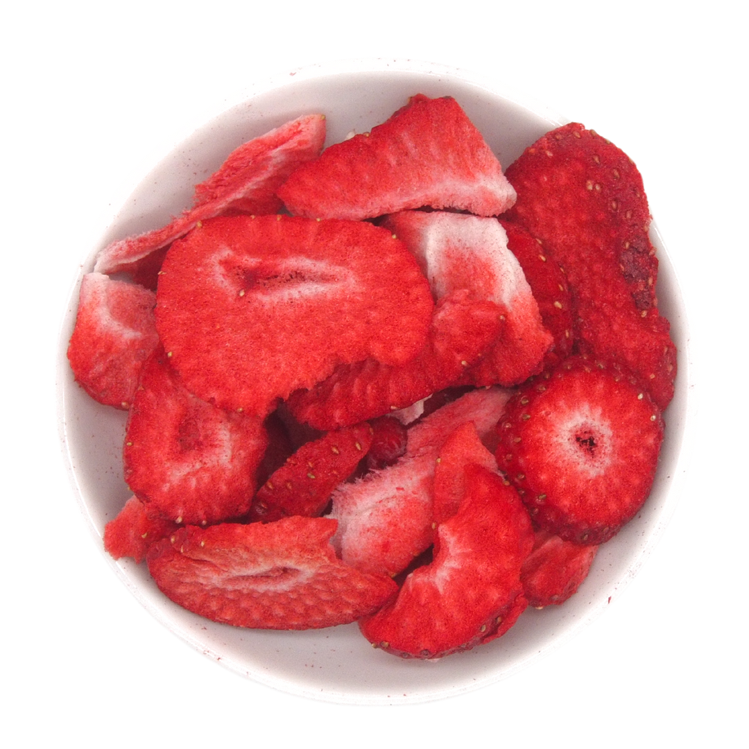 Tranches de fraises - lyophilisées. - 100% naturel