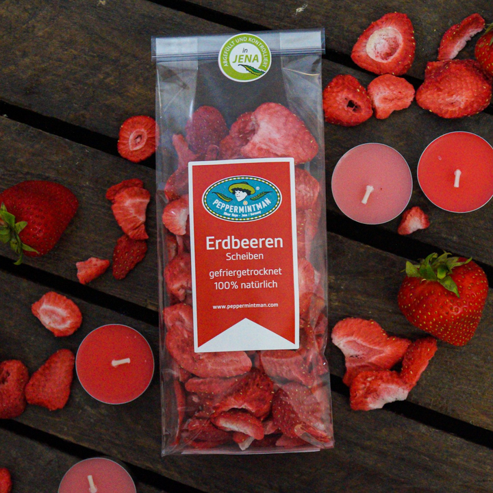 Tranches de fraises - lyophilisées. - 100% naturel