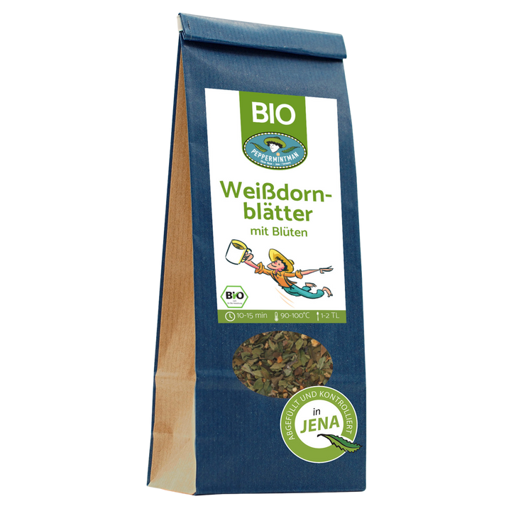 Feuilles d'aubépine bio avec fleurs
