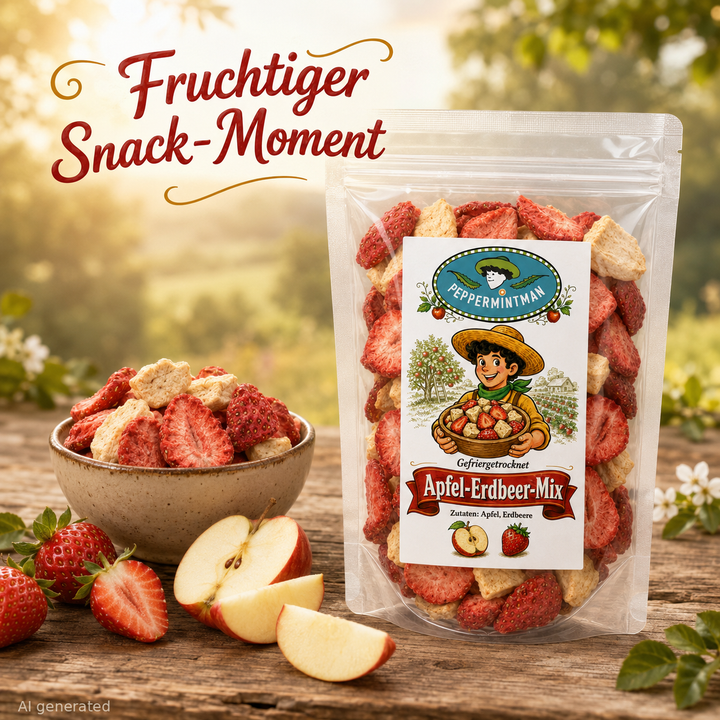 Mélange de tranches de pomme et de fraise