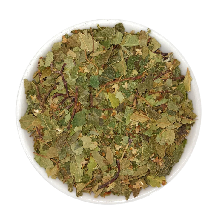 Birch leaves, cut, organic