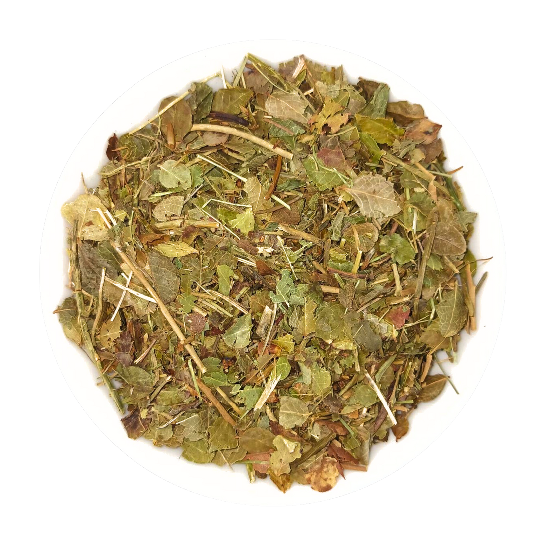 Feuilles de bleuet, hachées