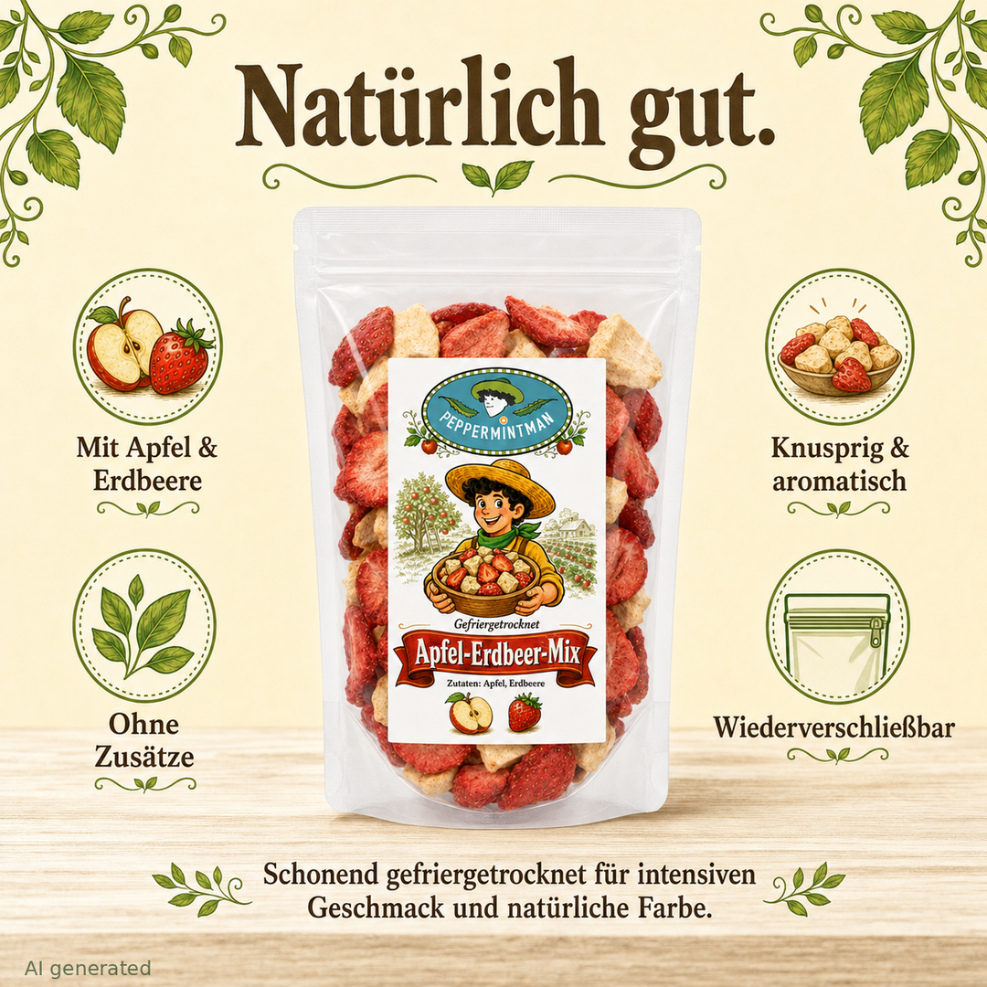Mélange de tranches de pomme et de fraise