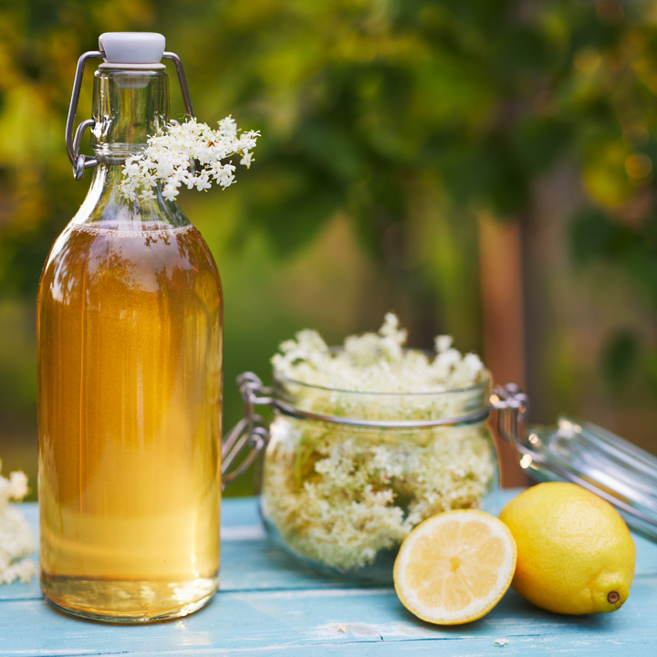 White elderflower tea - elderberry tea