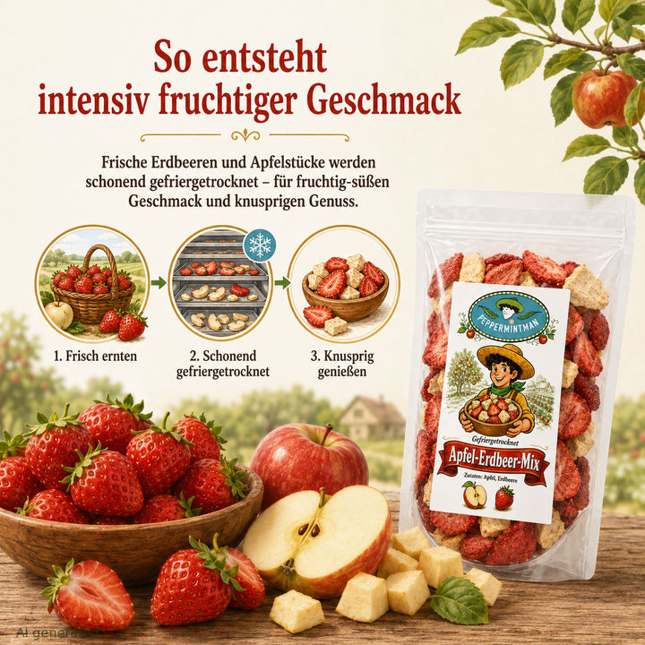 Mélange de tranches de pomme et de fraise