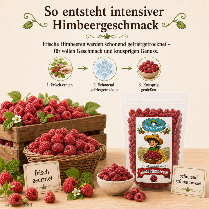 Himbeeren - ganze Früchte - gefriertrocknet - 100 % natürlich