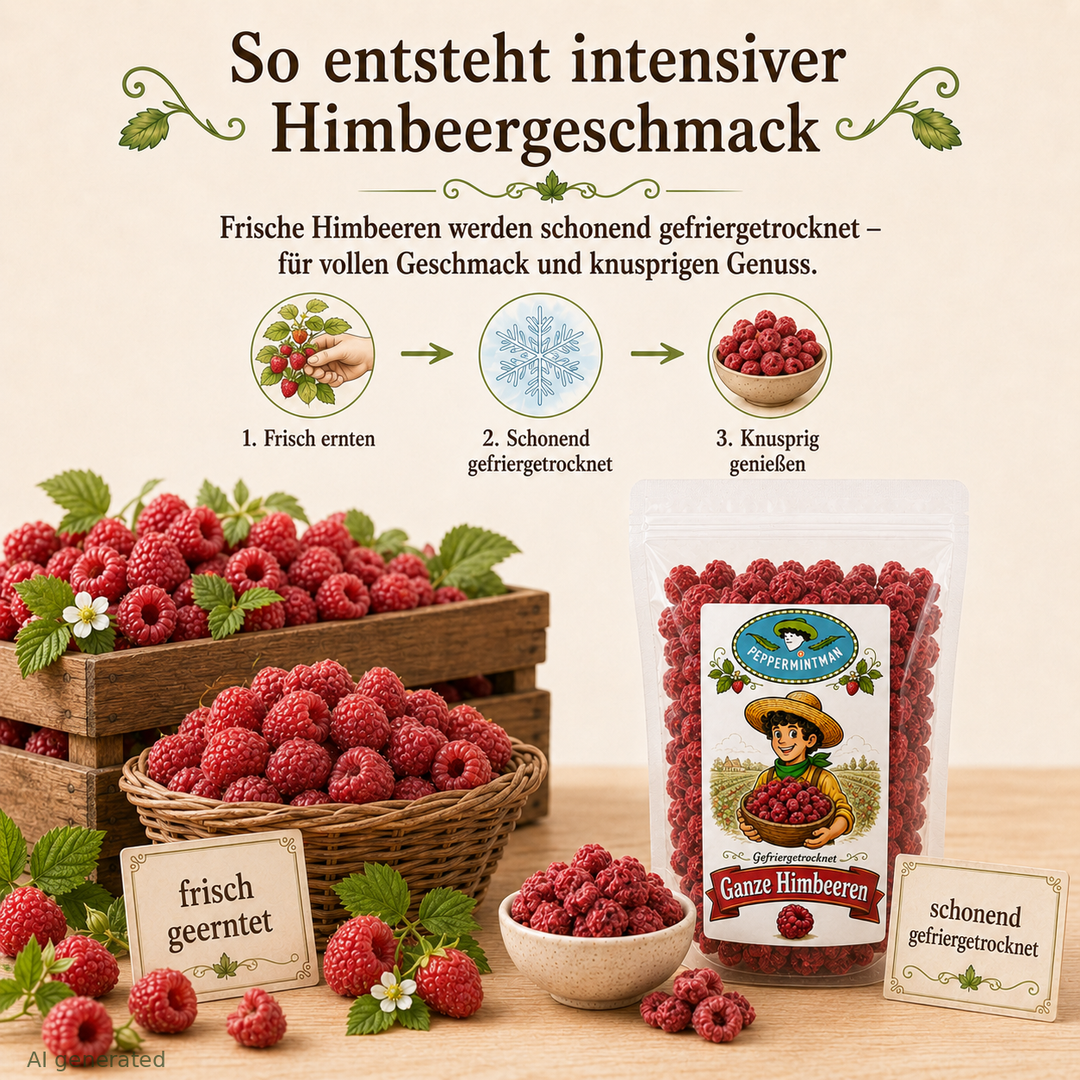 Himbeeren - ganze Früchte - gefriertrocknet - 100 % natürlich