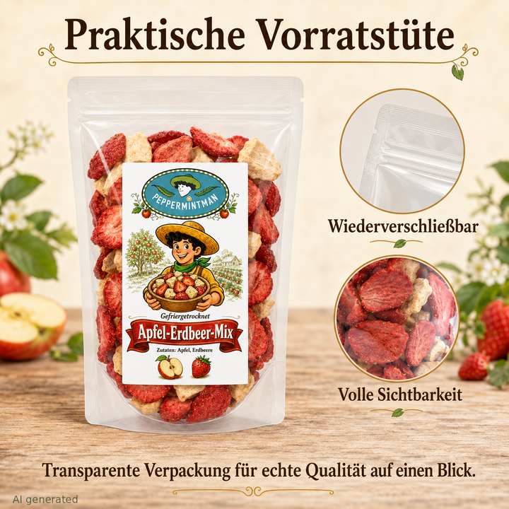 Mélange de tranches de pomme et de fraise