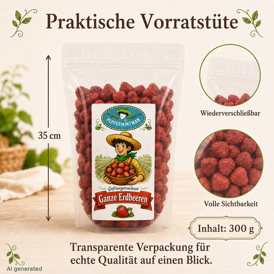 Fraises - fruits entiers - 100% naturelles, lyophilisées