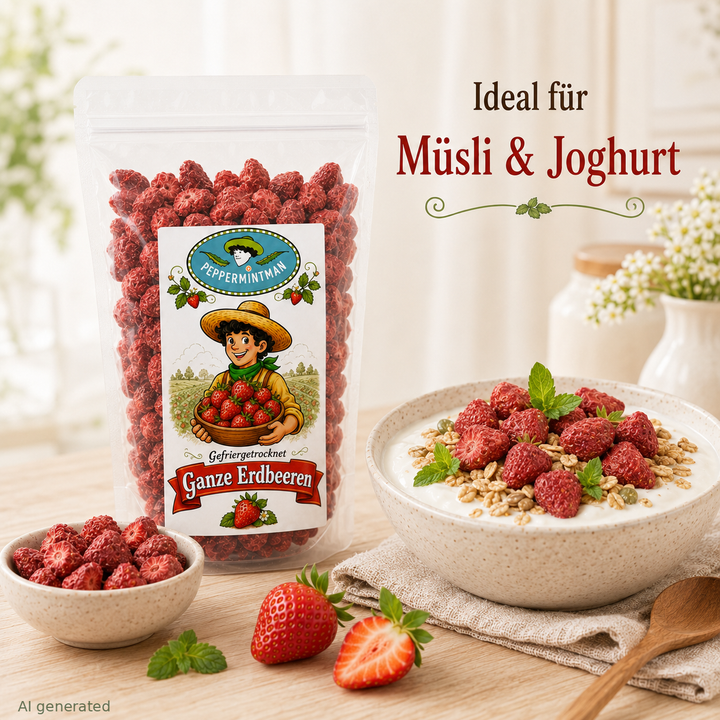 Fraises - fruits entiers - 100% naturelles, lyophilisées