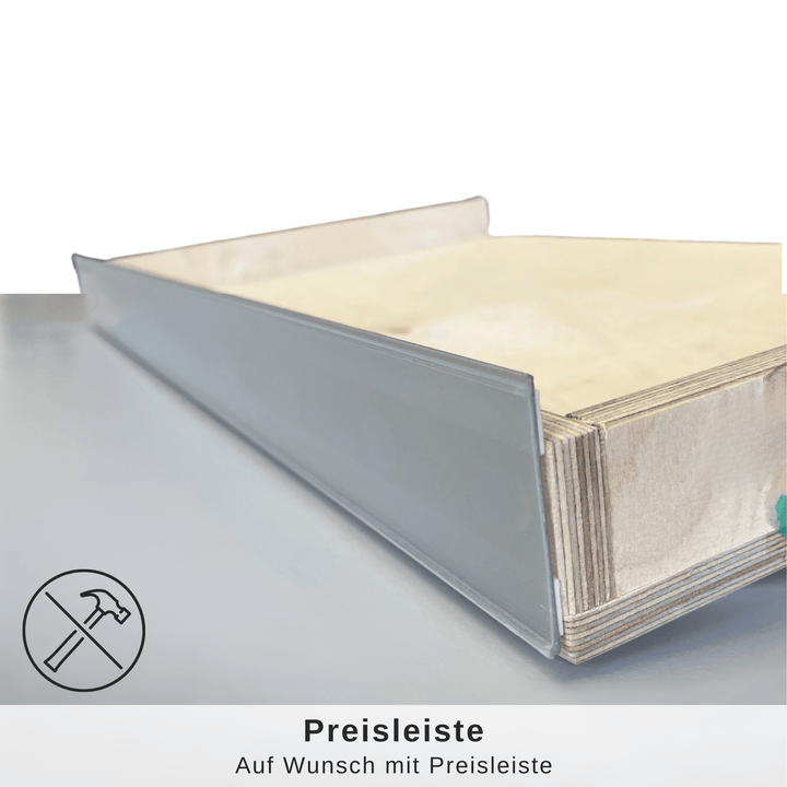 Produktaufsteller, Warendisplay- Bodenaufsteller - Holz massiv, variable Böden