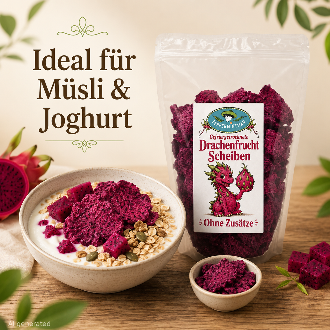 Drachenfrucht, Scheiben, gefriergetrocknet, 100 % natürlich