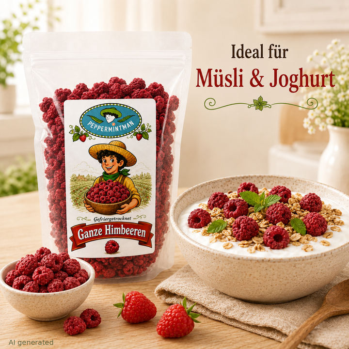 Himbeeren - ganze Früchte - gefriertrocknet - 100 % natürlich
