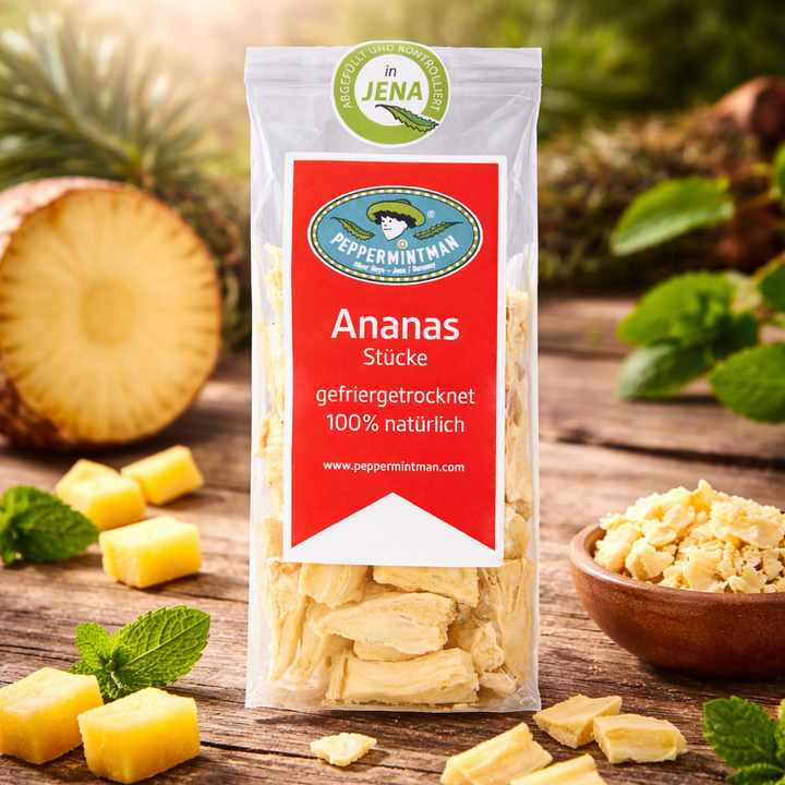 Pineapple pieces - freeze-dried. - 100% natural
