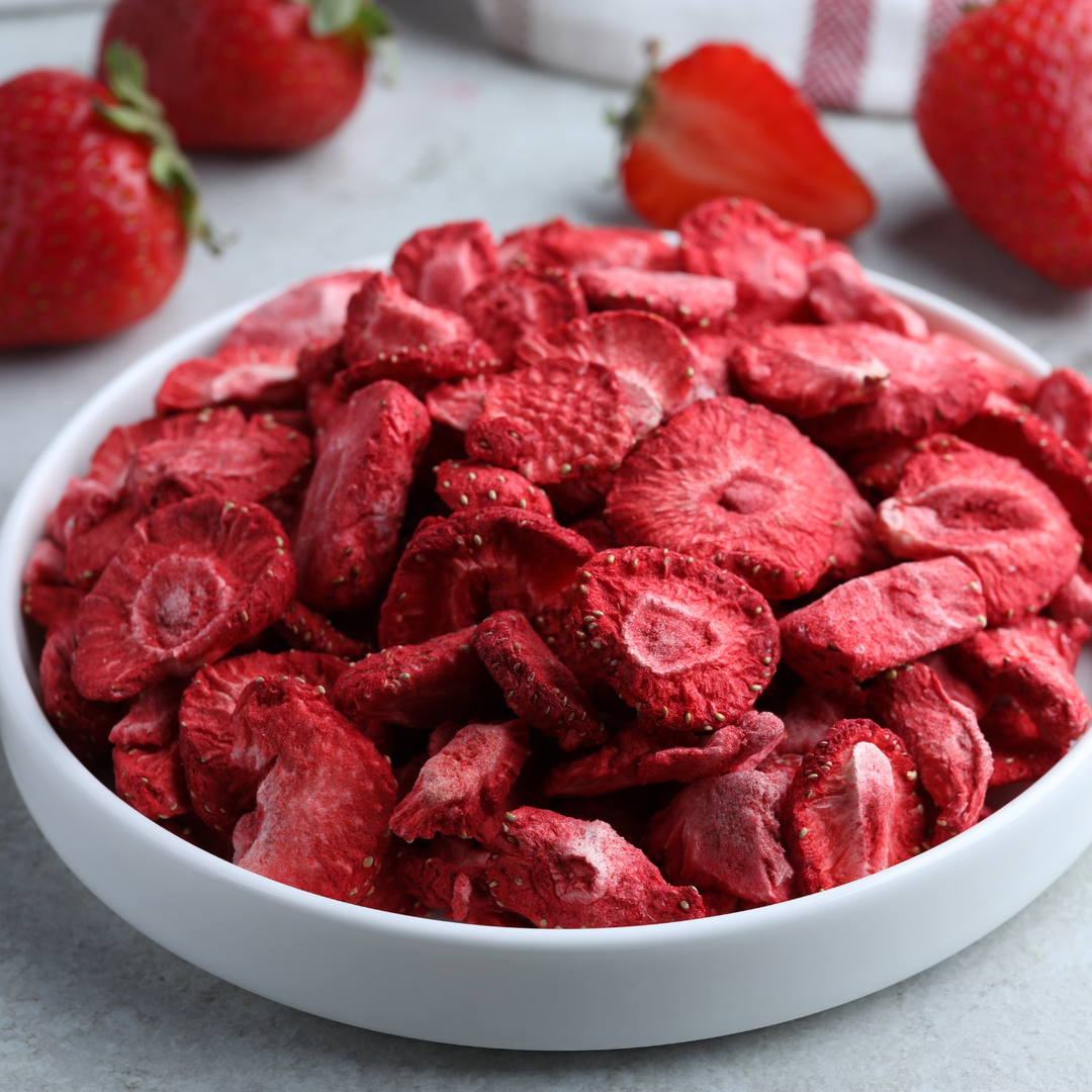 Tranches de fraises - lyophilisées. - 100% naturel