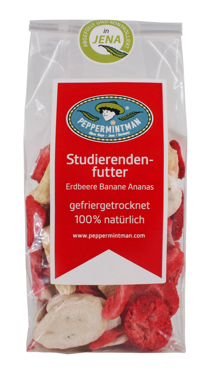 Student food - strawberry, banana, pineapple - freeze-dried